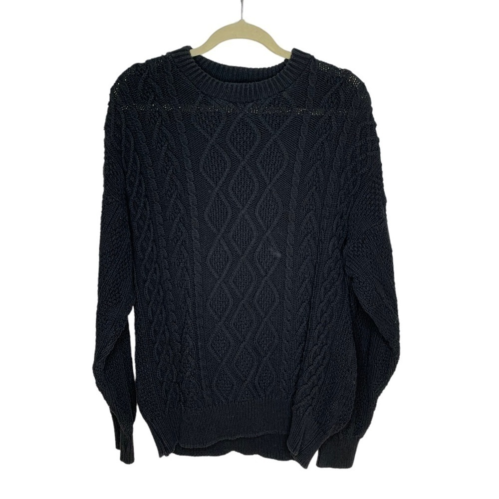Vintage Peconic Bay Traders Adult MediumMen Pullover Black Sweater 100% Cotton